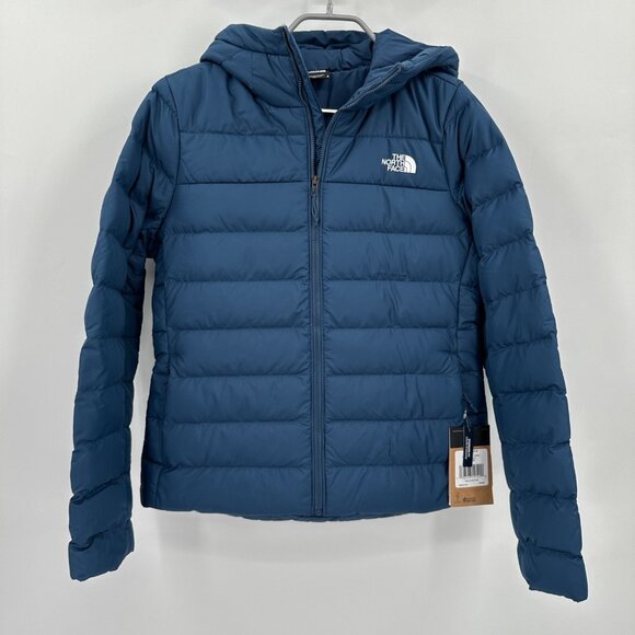The North Face Aconcagua 3 Down Hooded Jacket Blue M Women's Full Zip Insulated - Picture 1 of 12